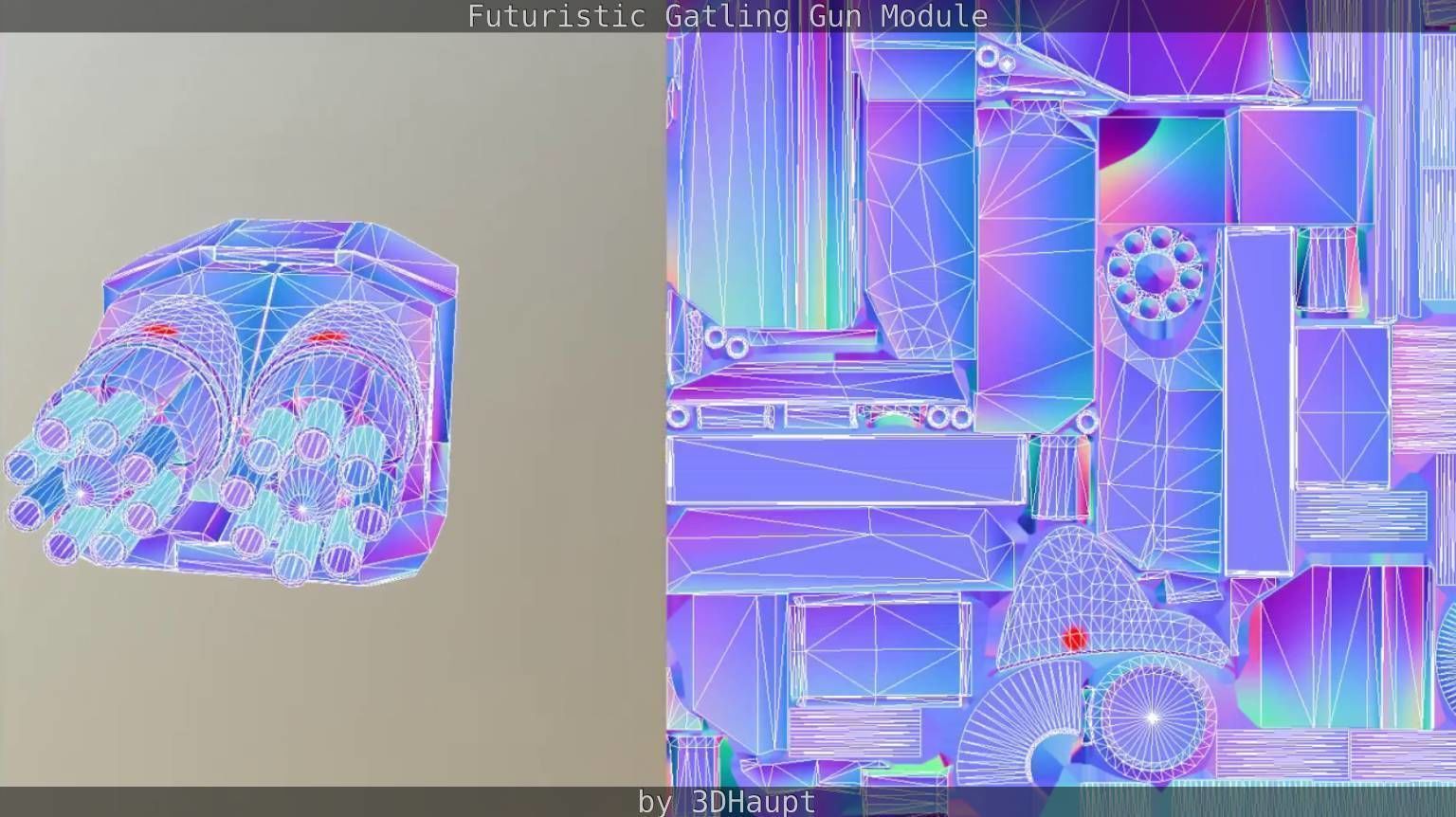 Gatling Gun Module Low-poly 3D model_46