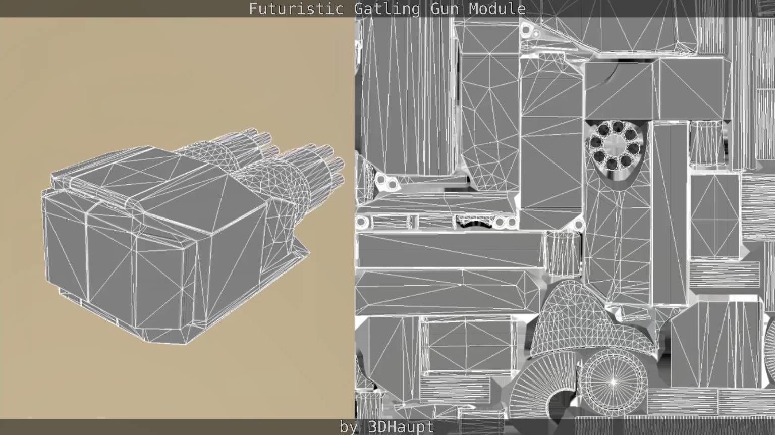 Gatling Gun Module Low-poly 3D model_42