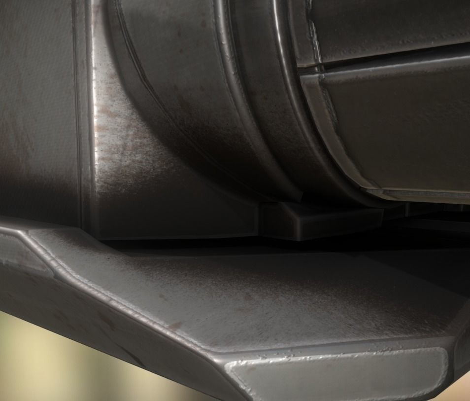 Gatling Gun Module Low-poly 3D model_10