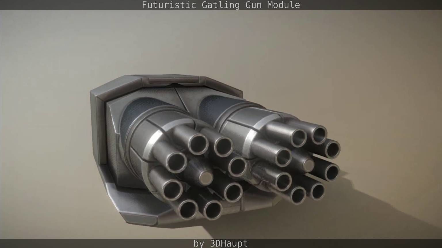 Gatling Gun Module Low-poly 3D model_26