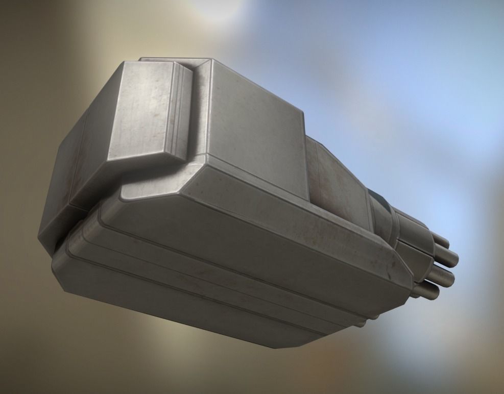 Gatling Gun Module Low-poly 3D model_6