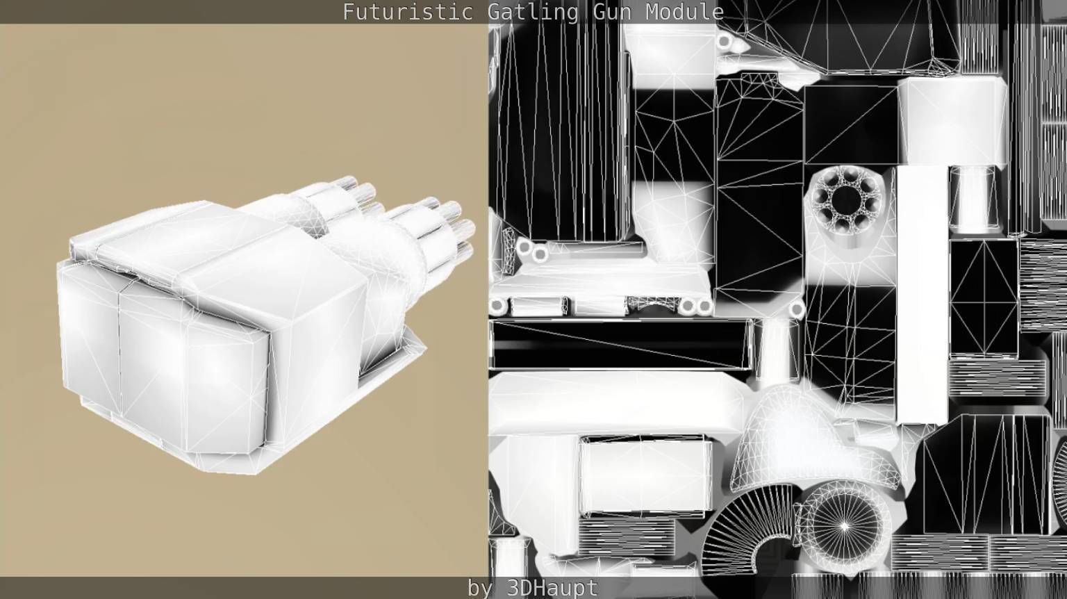 Gatling Gun Module Low-poly 3D model_44