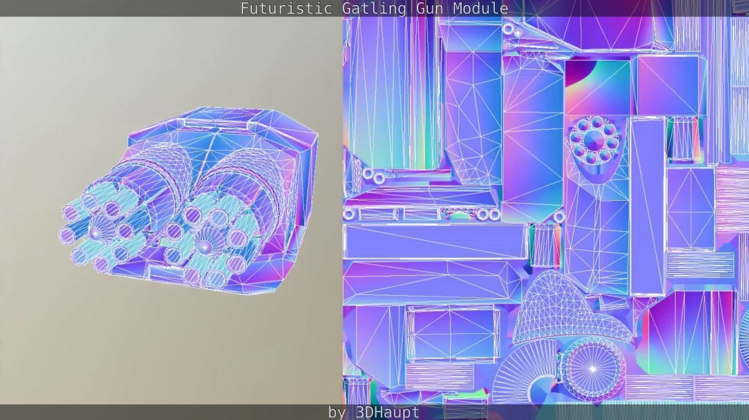 Gatling Gun Module Low-poly 3D model_47