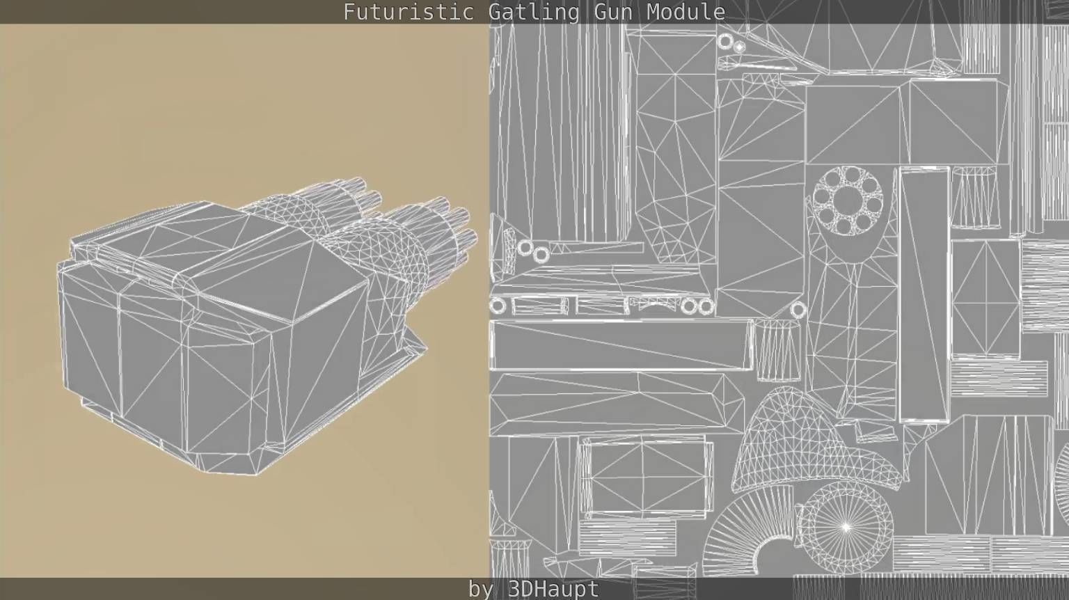 Gatling Gun Module Low-poly 3D model_43
