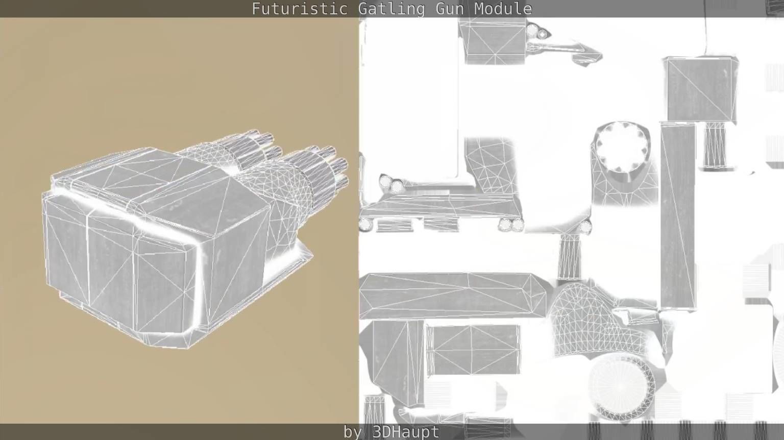 Gatling Gun Module Low-poly 3D model_37