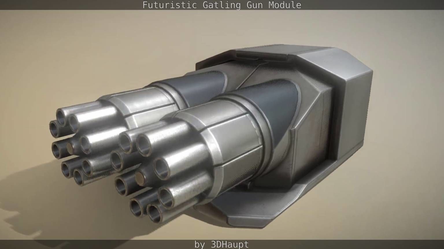Gatling Gun Module Low-poly 3D model_13