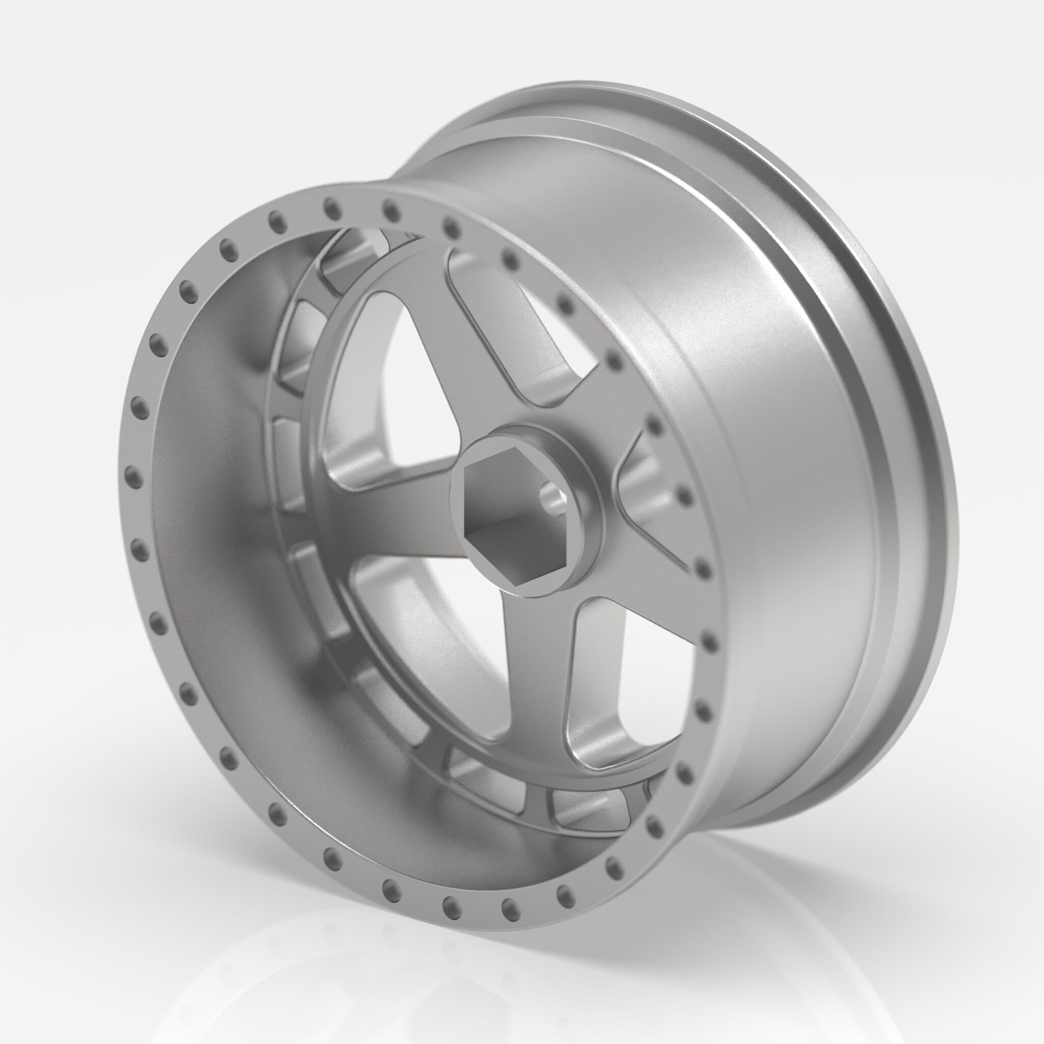 5 Spoke RC Drift Wheel 3D print model_2
