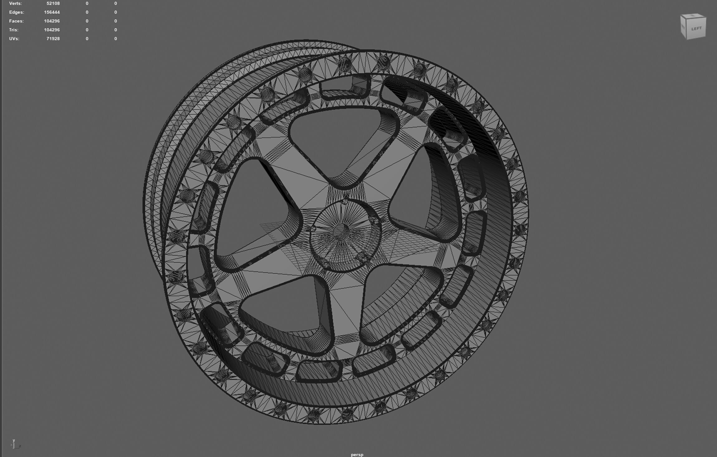 5 Spoke RC Drift Wheel 3D print model_6