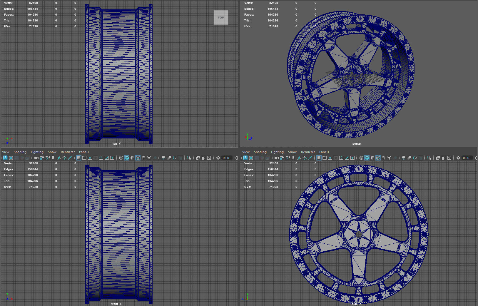 5 Spoke RC Drift Wheel 3D print model_8