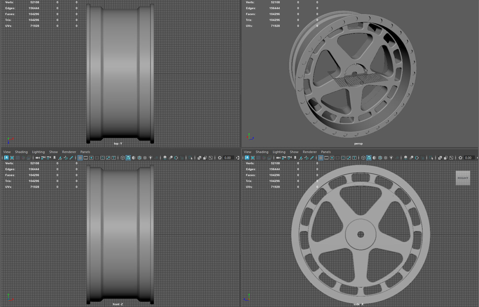 5 Spoke RC Drift Wheel 3D print model_7