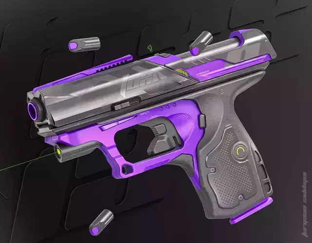 Foxx-19 Sci-fi Concept Pistol PBR
