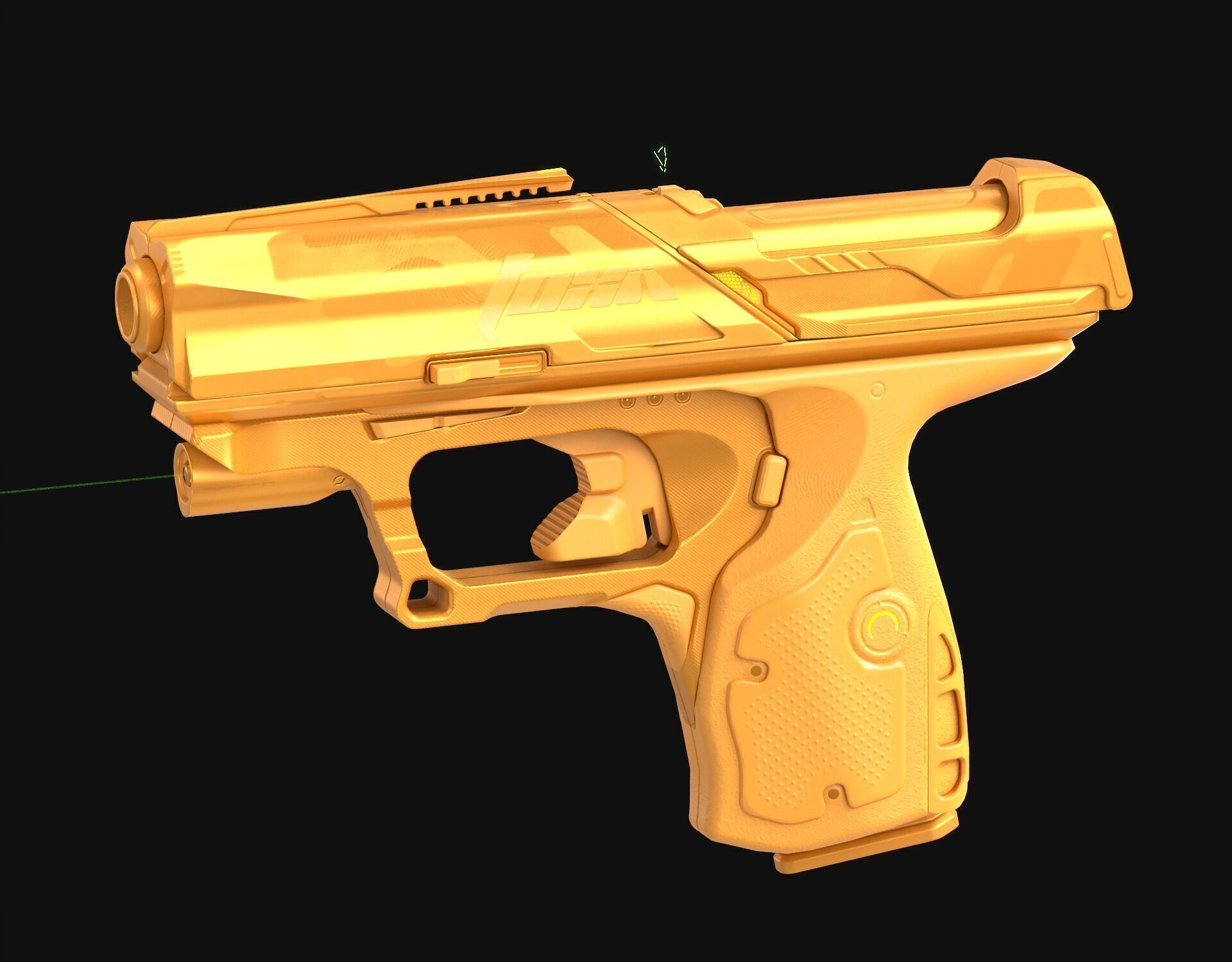 Foxx-19 Sci-fi Concept Pistol PBR Low-poly 3D model_8