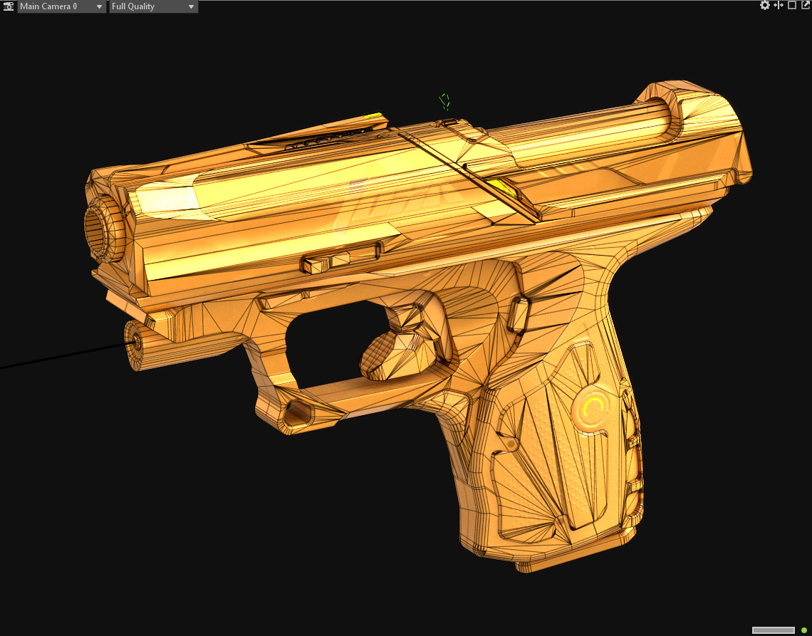Foxx-19 Sci-fi Concept Pistol PBR Low-poly 3D model_10