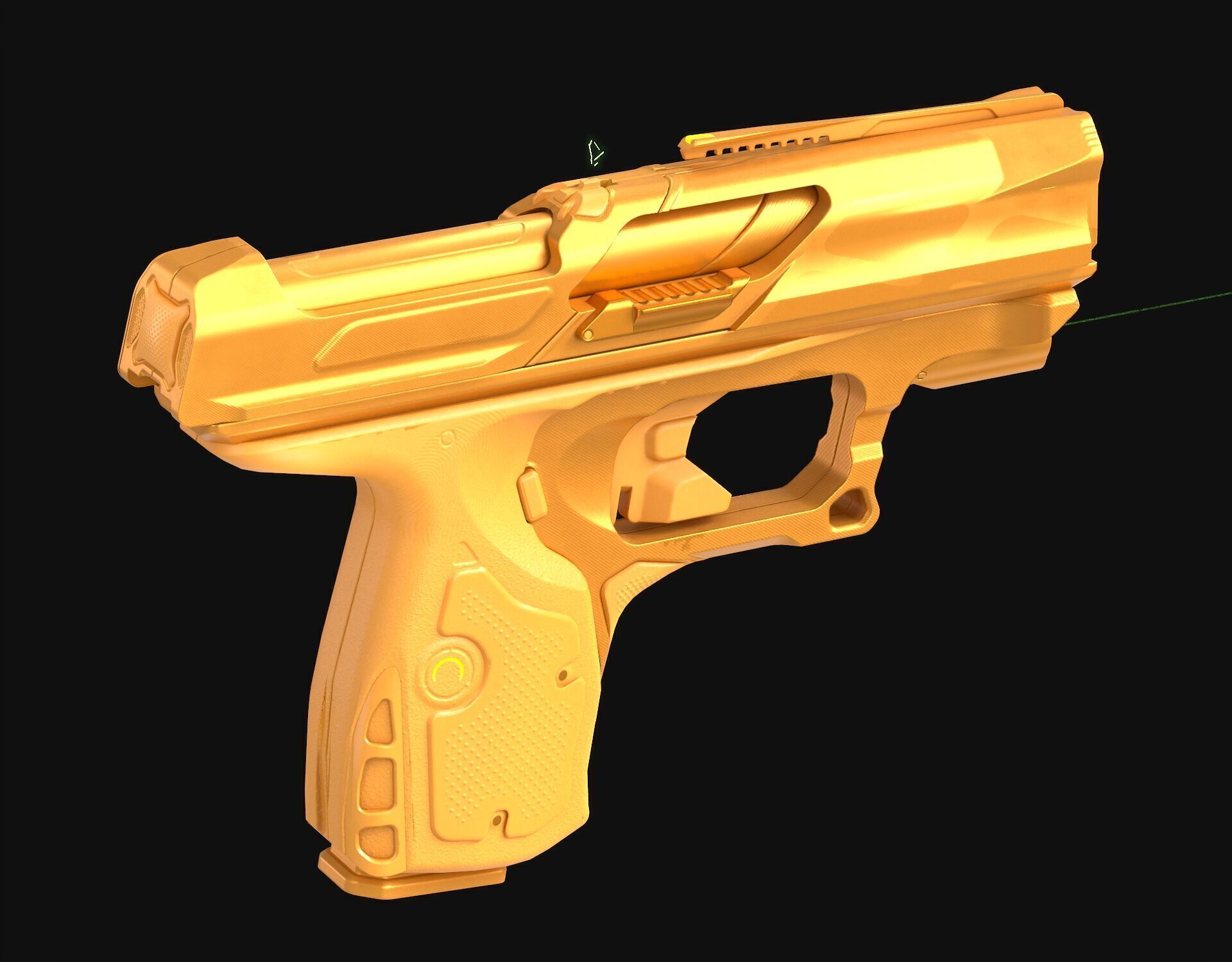 Foxx-19 Sci-fi Concept Pistol PBR Low-poly 3D model_9