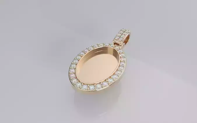 Oval Picture Pendant - 25mm 3D print model