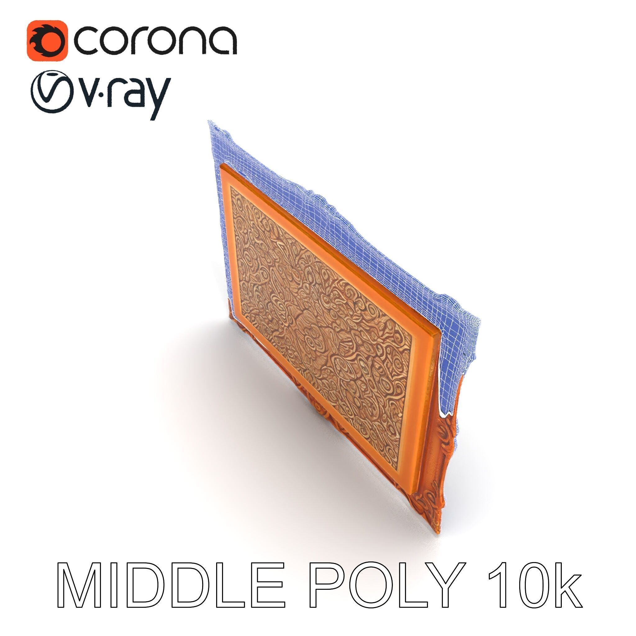 Ornate Gold Frame Model Pack for Detailed Visuals Low-poly 3D model_15