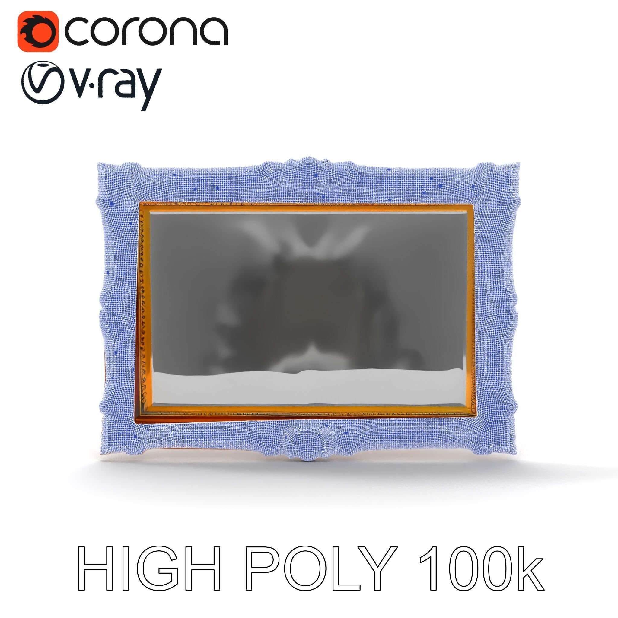 Ornate Gold Frame Model Pack for Detailed Visuals Low-poly 3D model_8