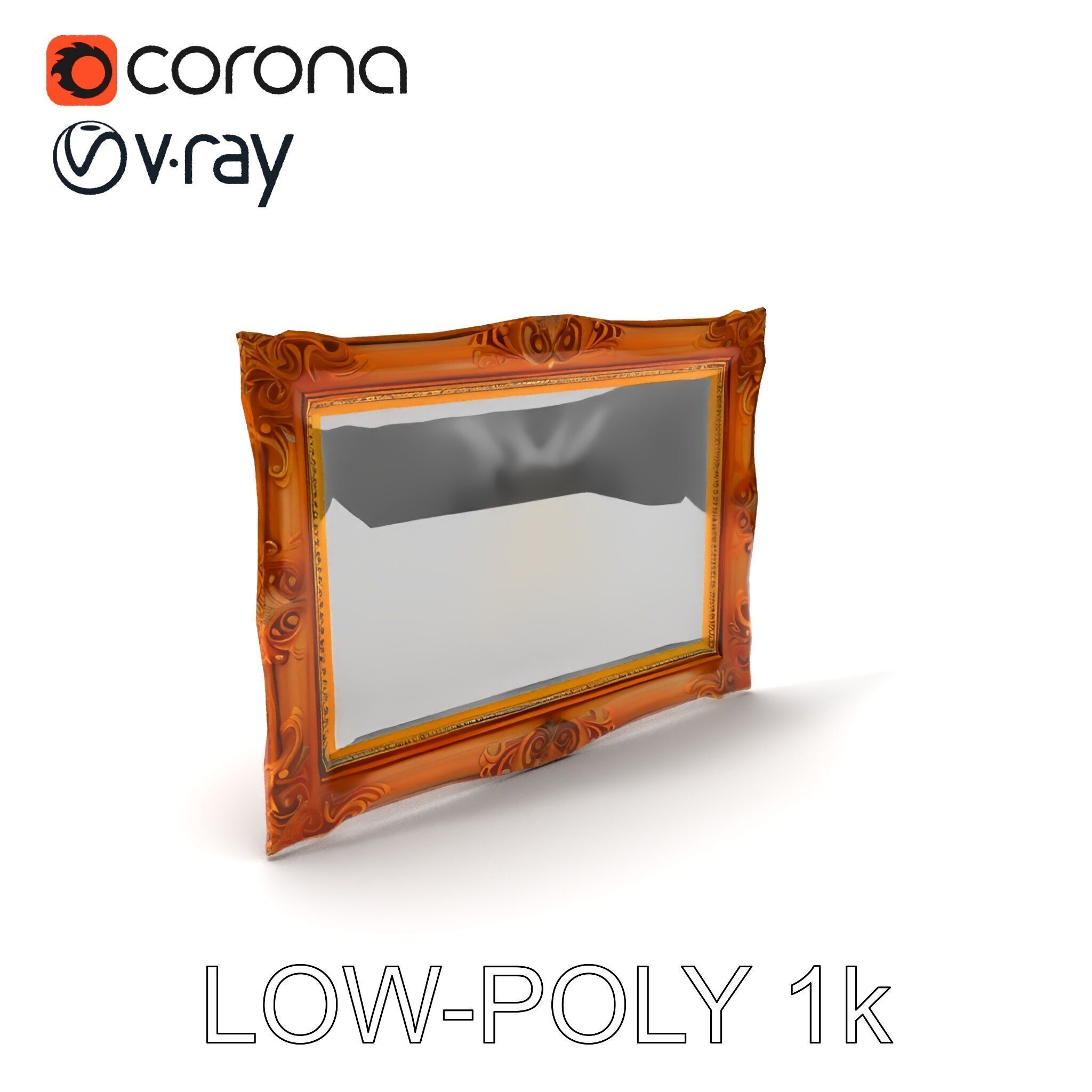 Ornate Gold Frame Model Pack for Detailed Visuals Low-poly 3D model_24