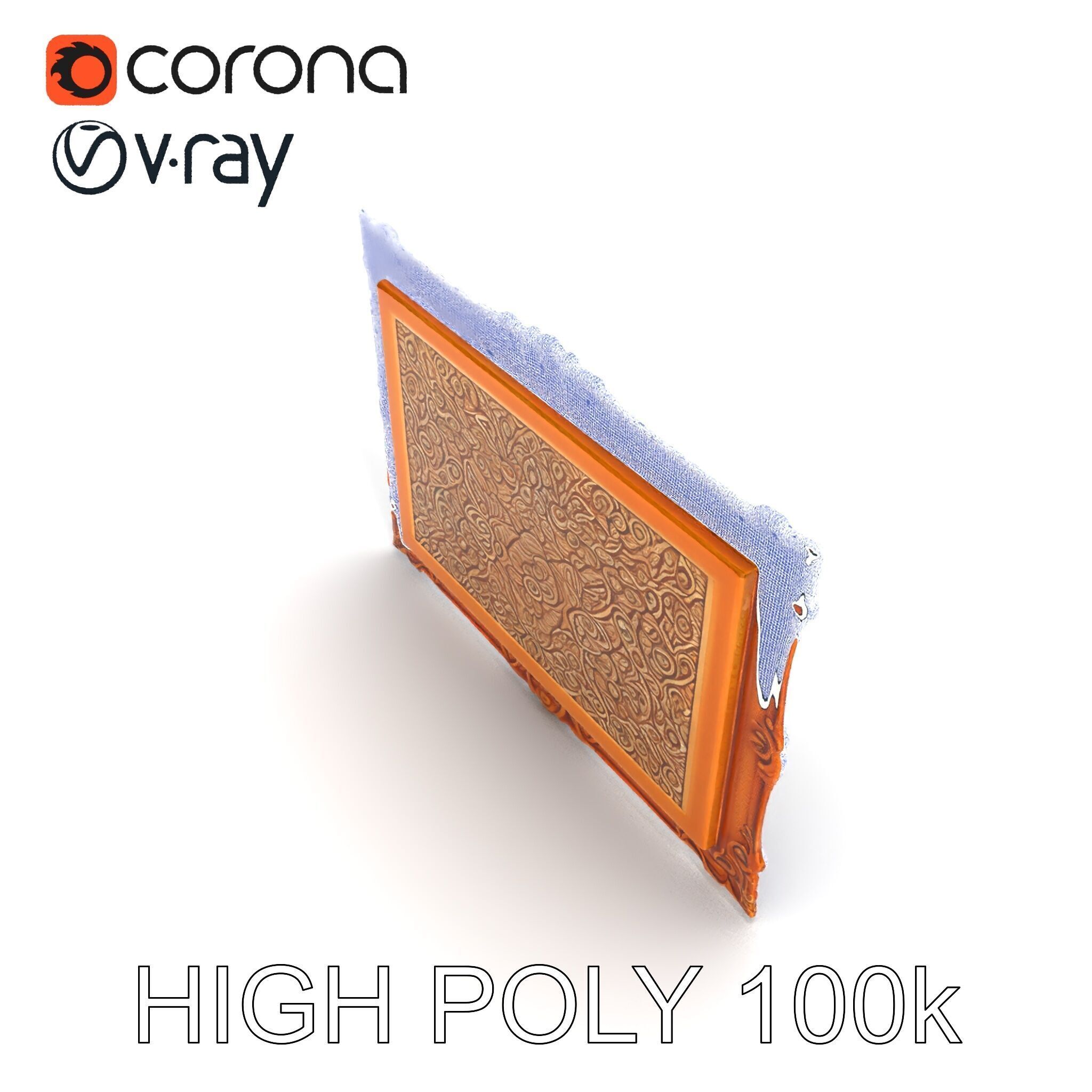 Ornate Gold Frame Model Pack for Detailed Visuals Low-poly 3D model_31