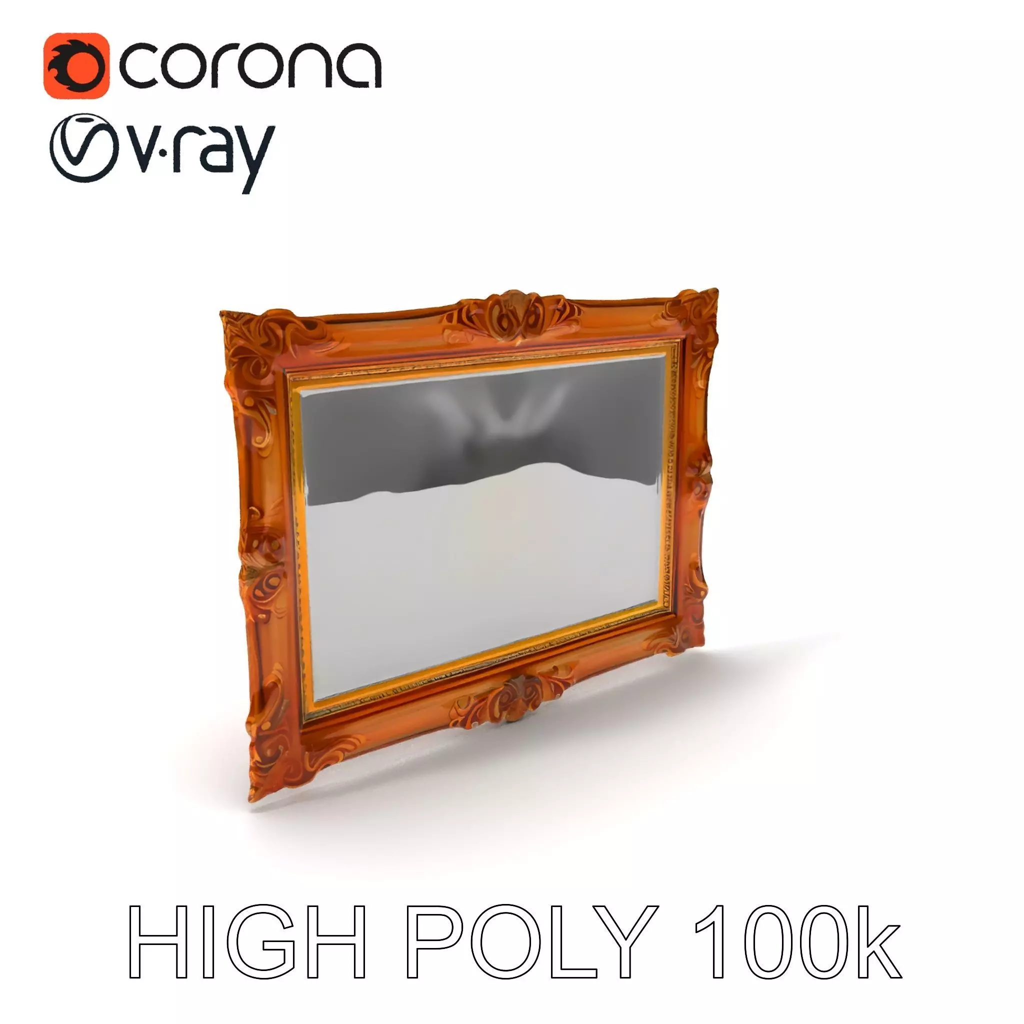 Ornate Gold Frame Model Pack for Detailed Visuals Low-poly 3D model_0