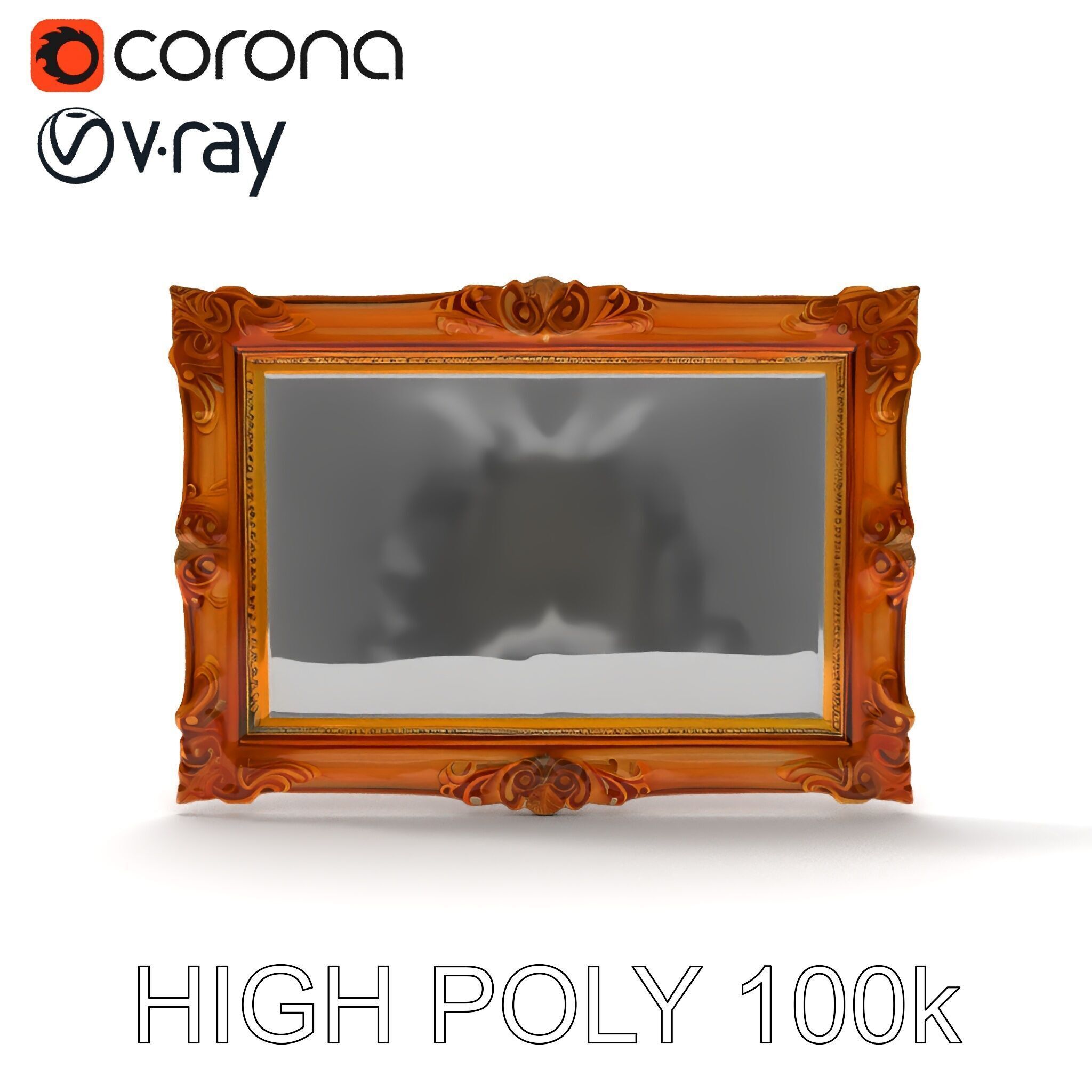 Ornate Gold Frame Model Pack for Detailed Visuals Low-poly 3D model_17