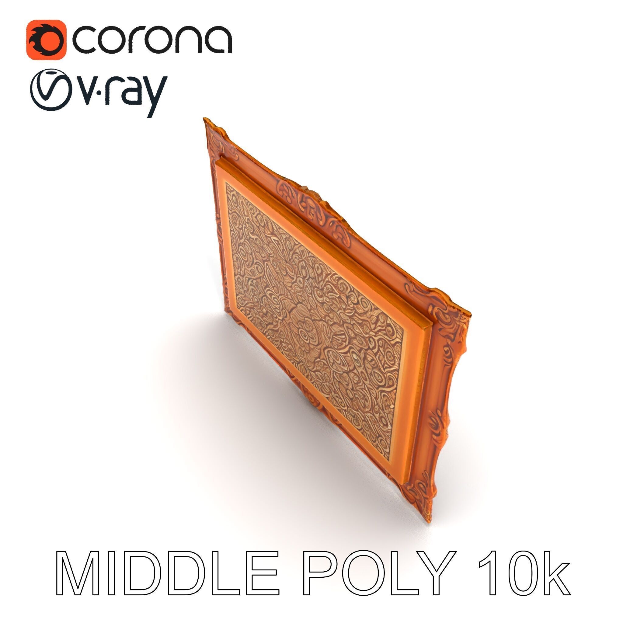 Ornate Gold Frame Model Pack for Detailed Visuals Low-poly 3D model_26