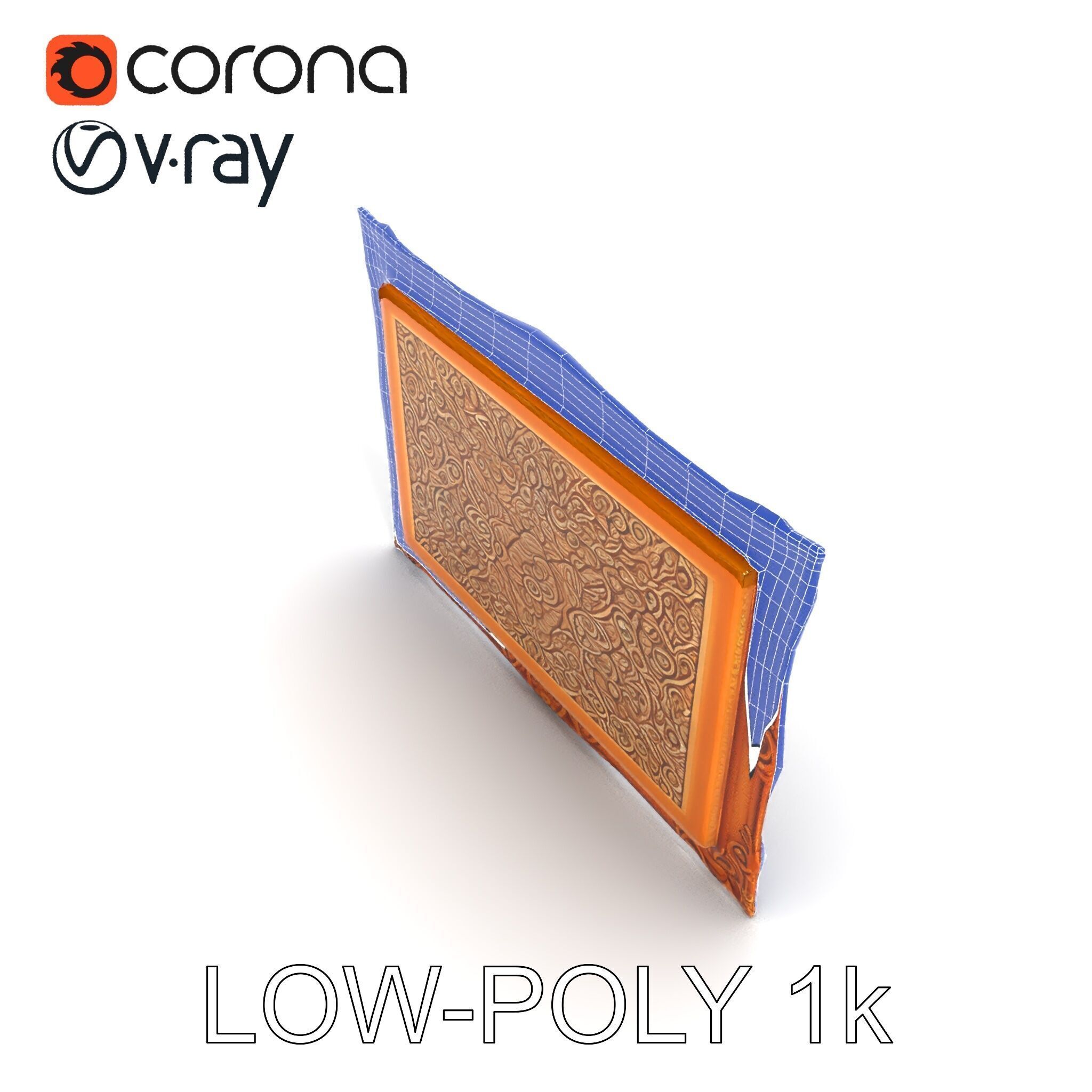 Ornate Gold Frame Model Pack for Detailed Visuals Low-poly 3D model_10