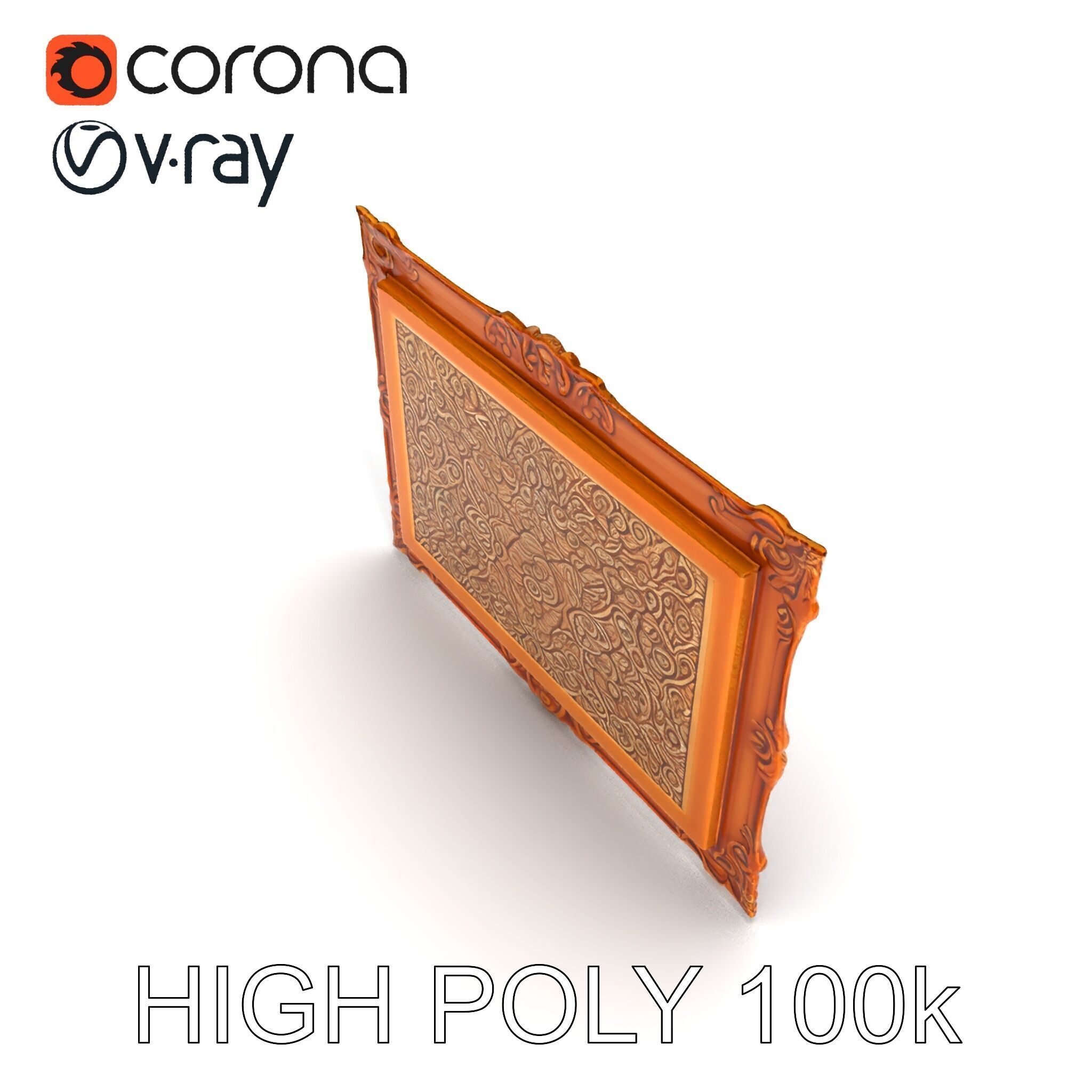 Ornate Gold Frame Model Pack for Detailed Visuals Low-poly 3D model_20