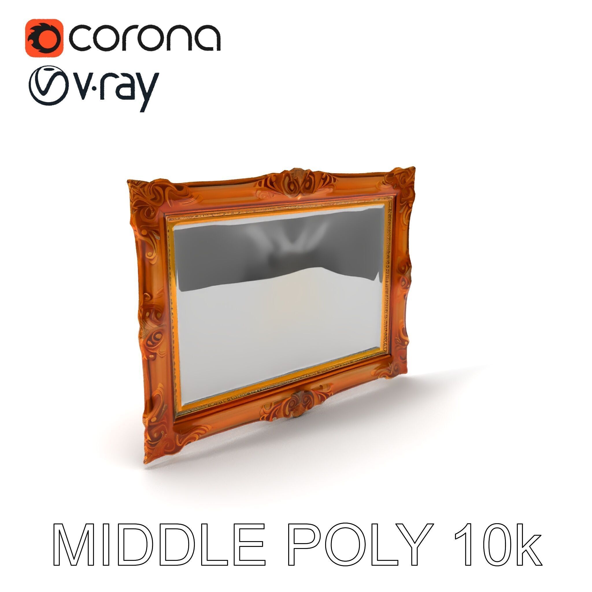 Ornate Gold Frame Model Pack for Detailed Visuals Low-poly 3D model_34