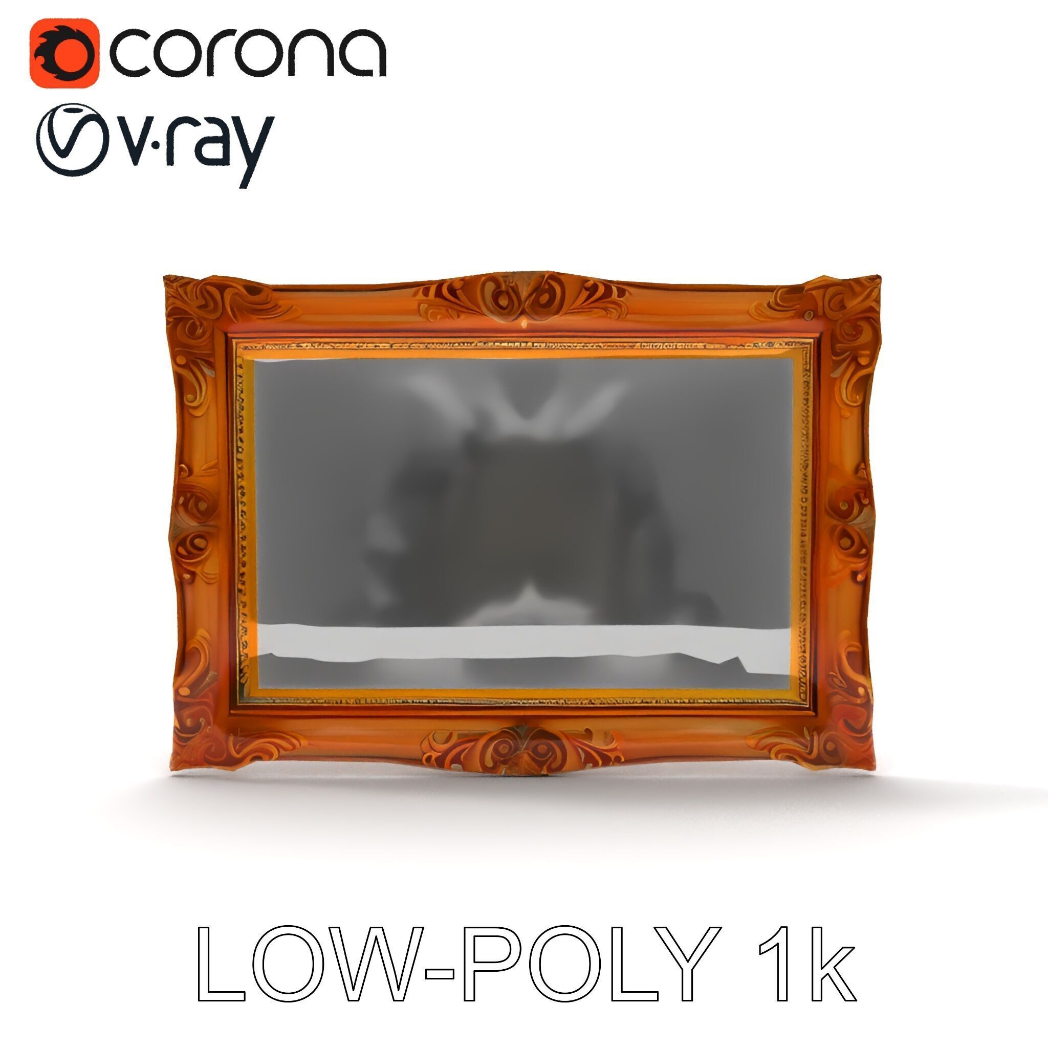 Ornate Gold Frame Model Pack for Detailed Visuals Low-poly 3D model_13