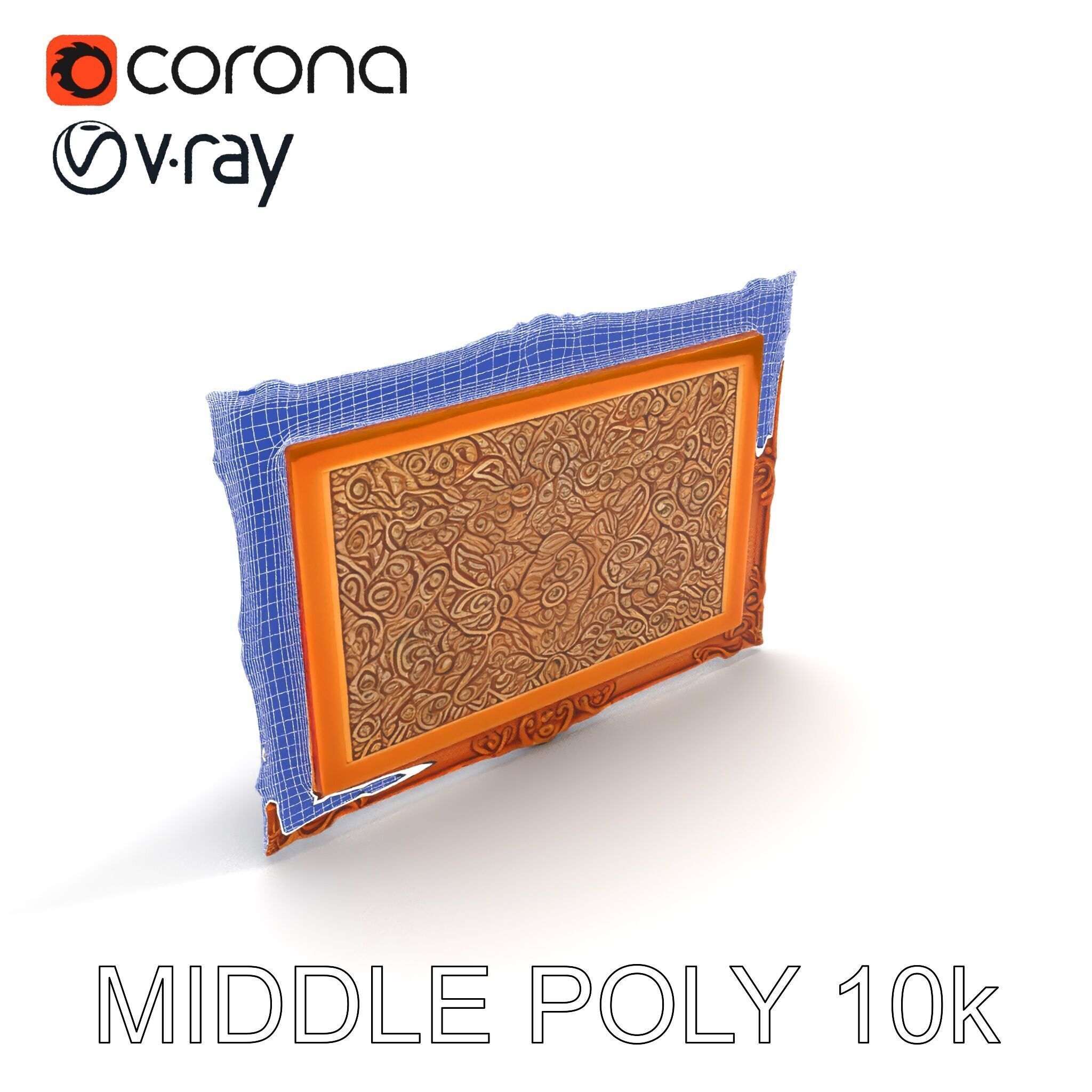 Ornate Gold Frame Model Pack for Detailed Visuals Low-poly 3D model_32