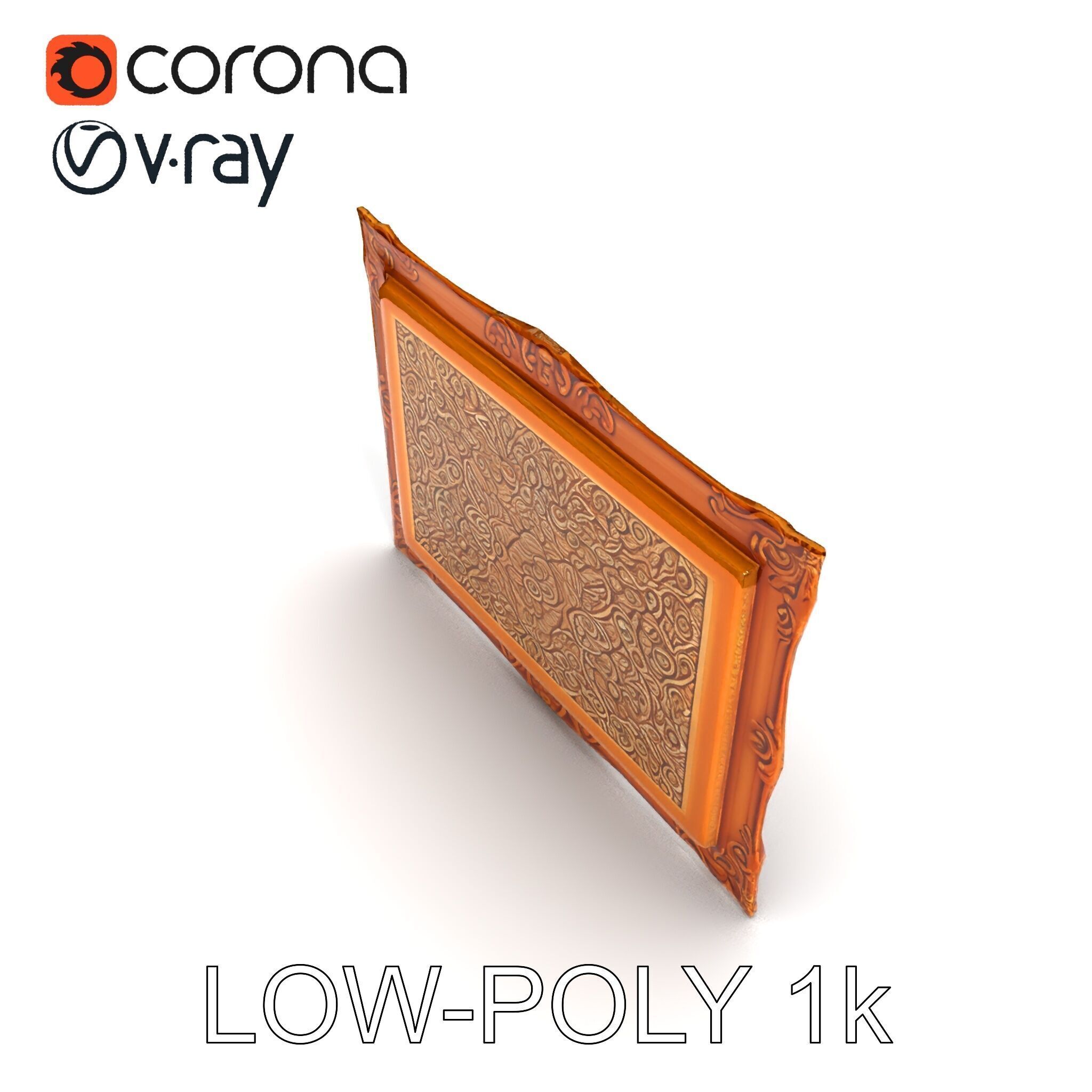 Ornate Gold Frame Model Pack for Detailed Visuals Low-poly 3D model_33