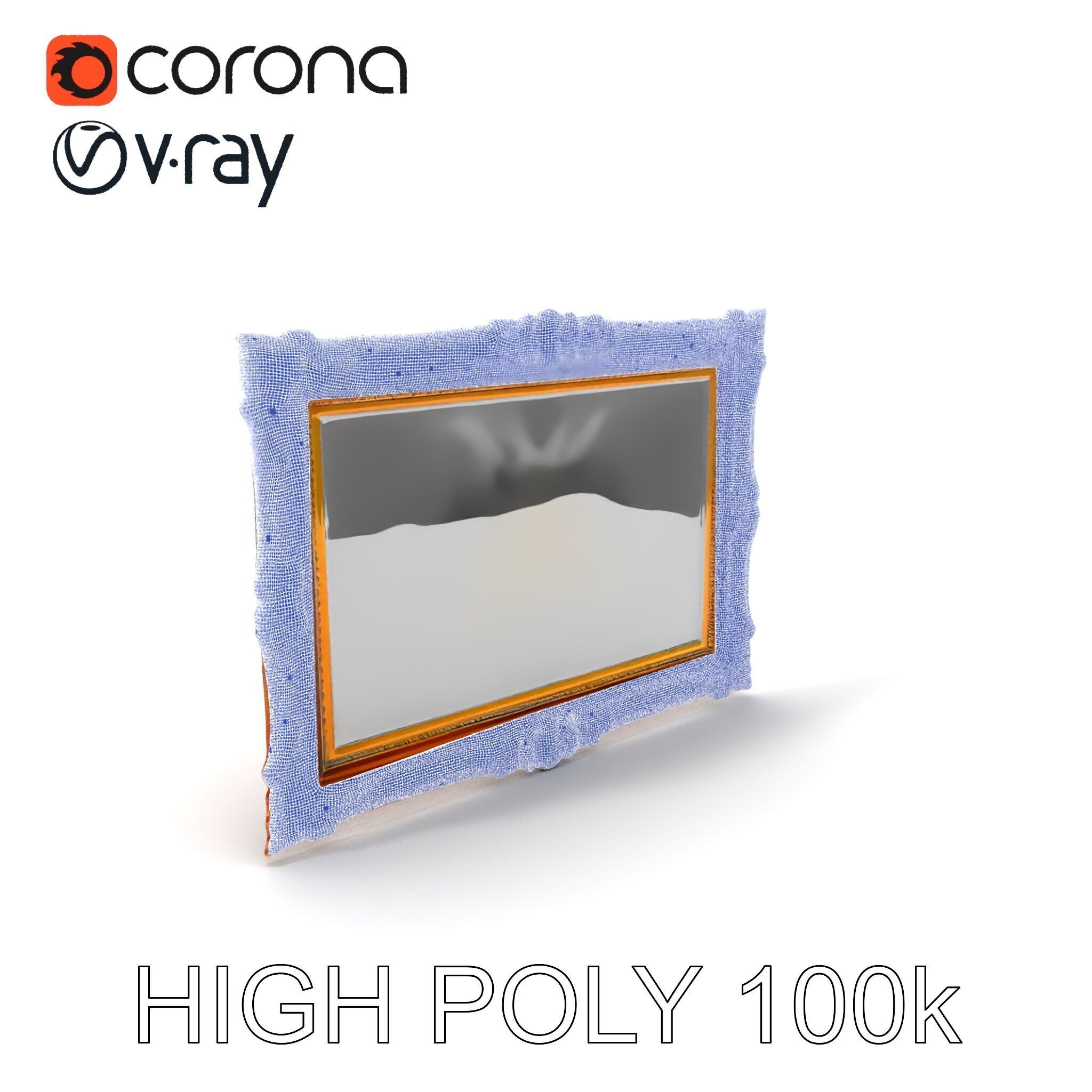 Ornate Gold Frame Model Pack for Detailed Visuals Low-poly 3D model_3