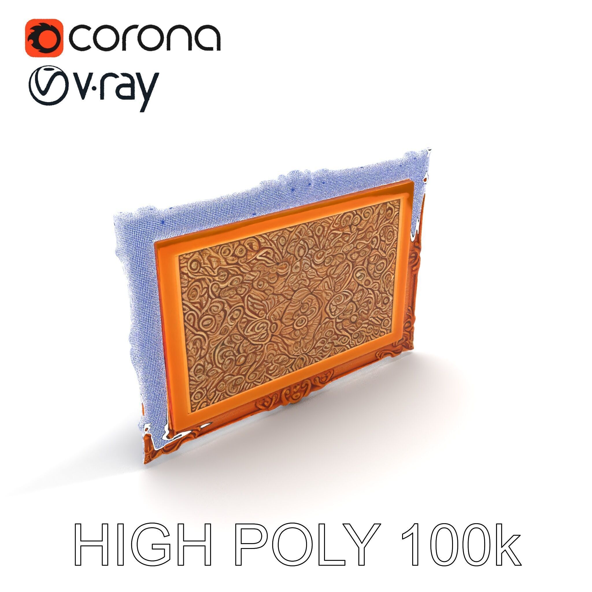 Ornate Gold Frame Model Pack for Detailed Visuals Low-poly 3D model_11