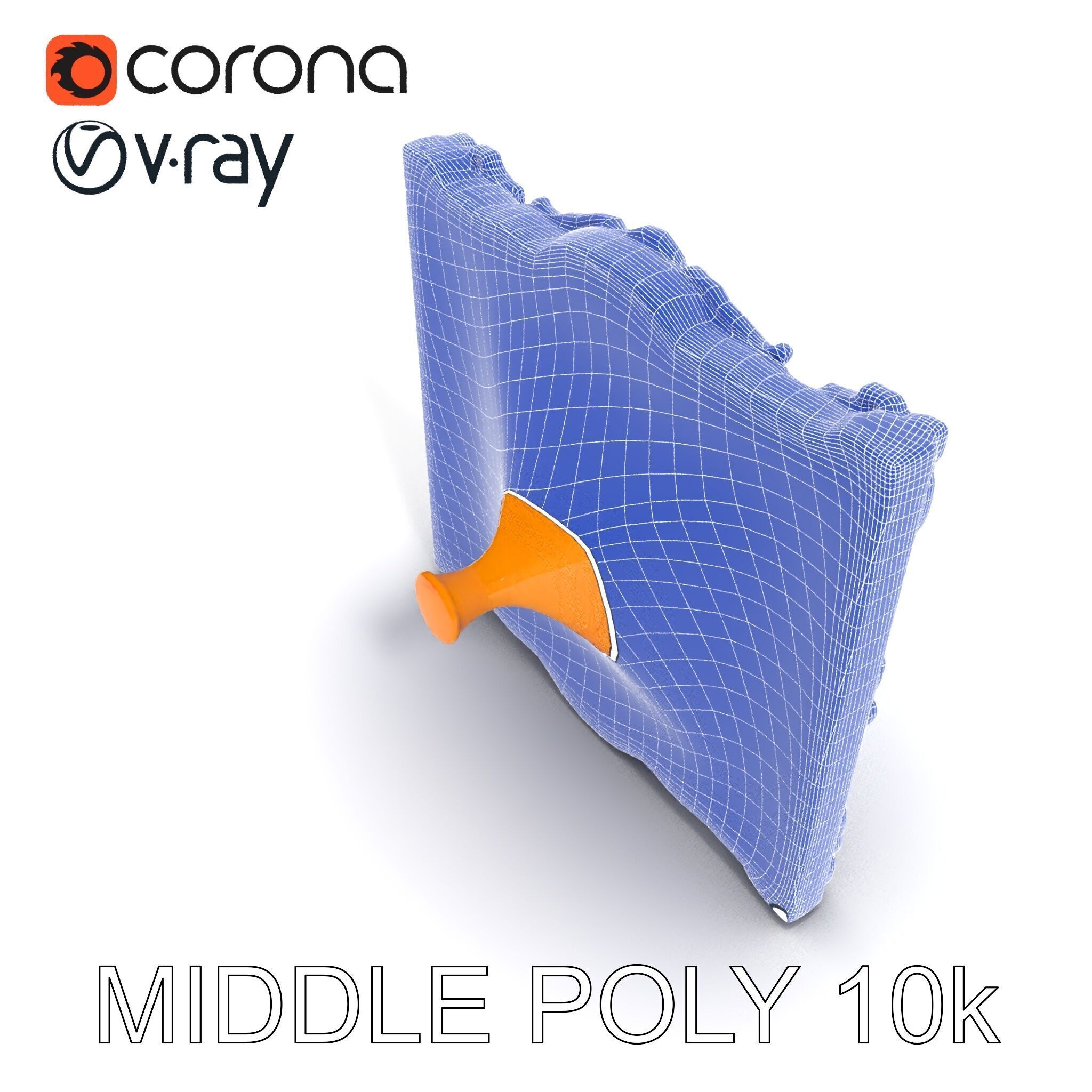 Ornate Gold Frame with Landscape Painting Model Pack Low-poly 3D model_16