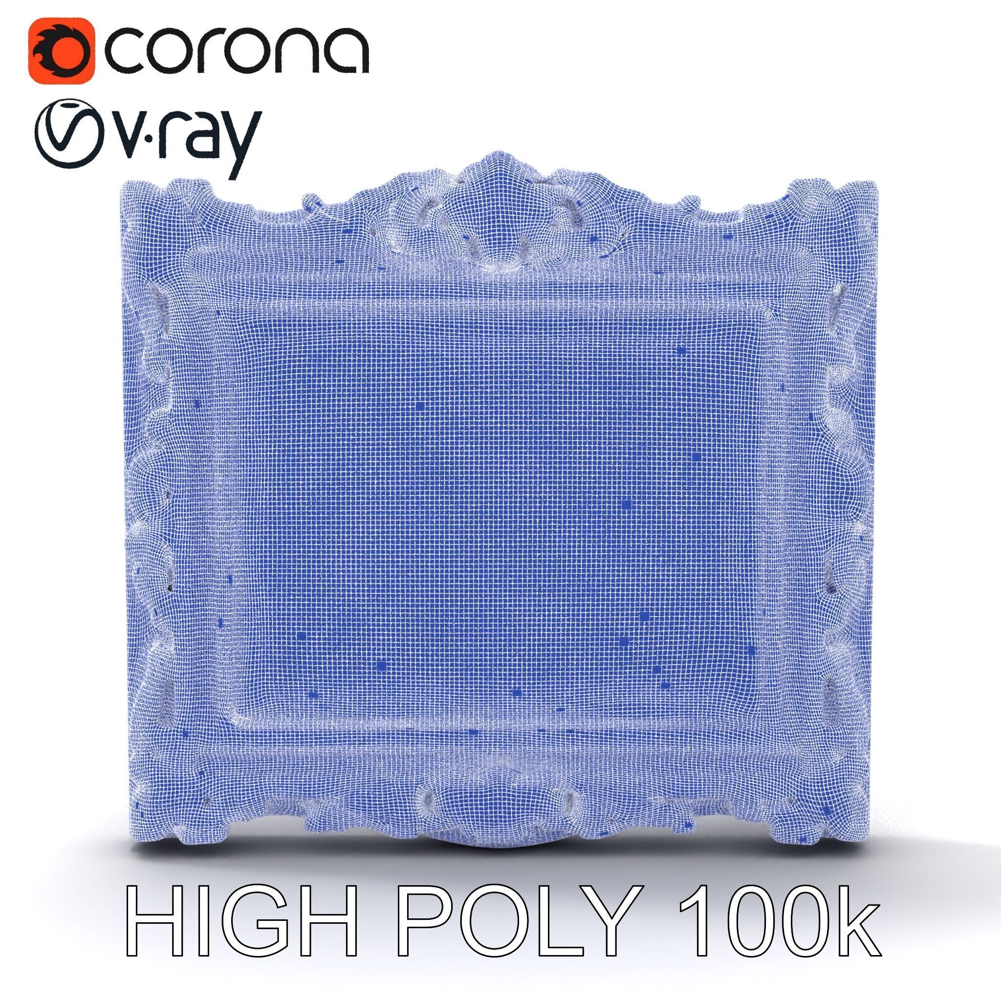 Ornate Gold Frame with Landscape Painting Model Pack Low-poly 3D model_35