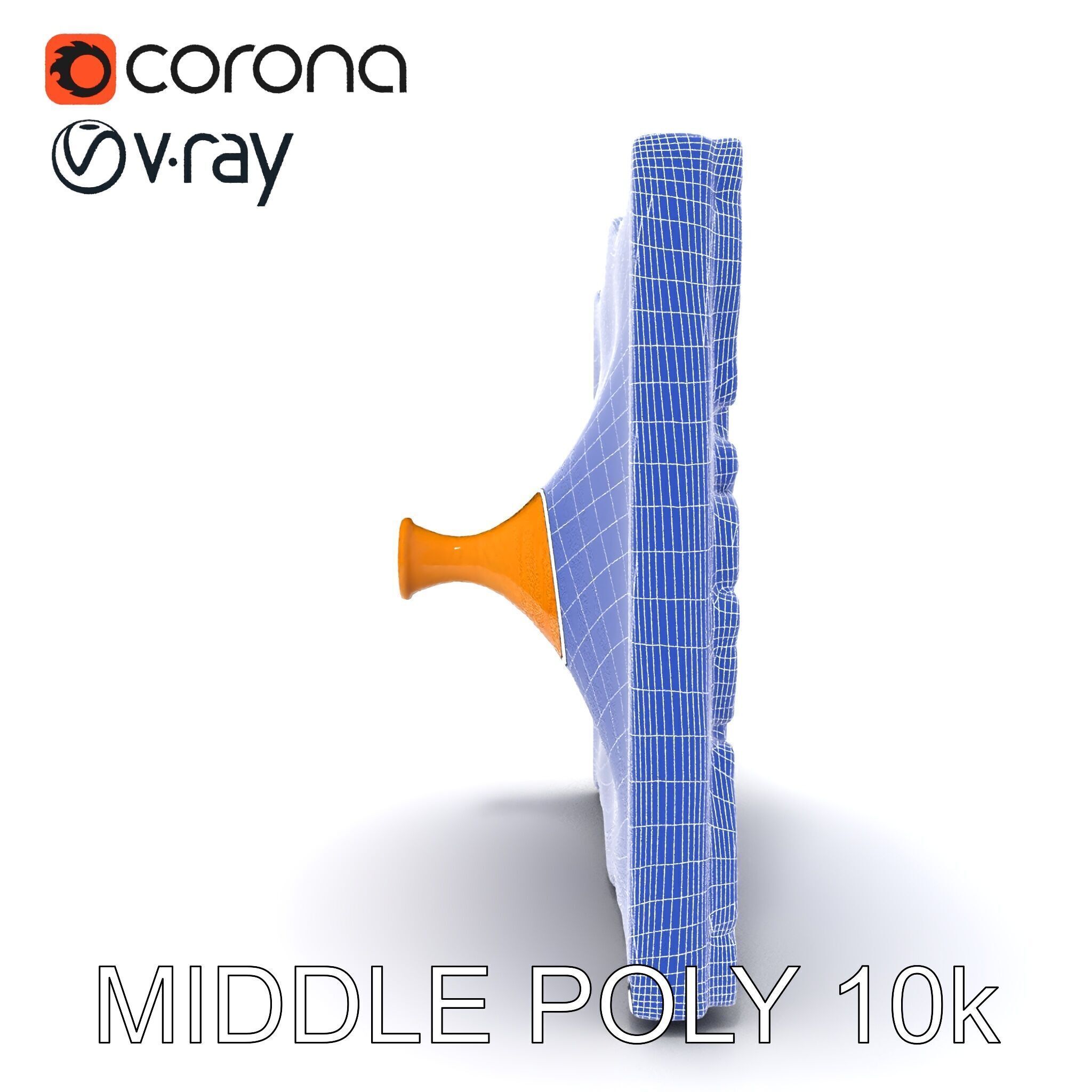 Ornate Gold Frame with Landscape Painting Model Pack Low-poly 3D model_11