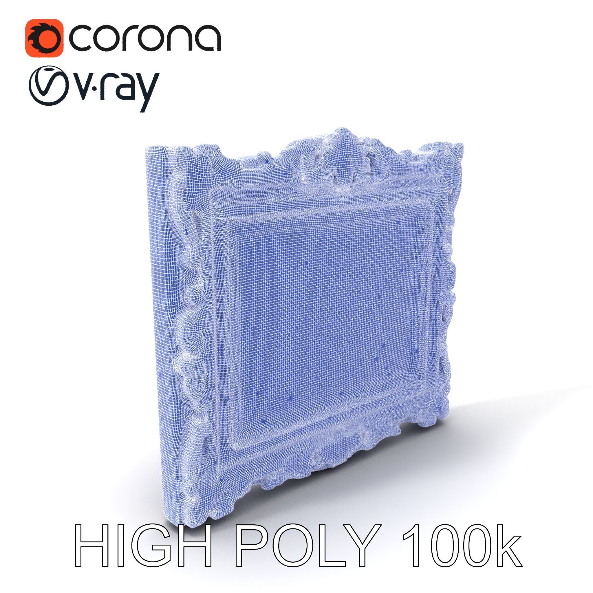 Ornate Gold Frame with Landscape Painting Model Pack Low-poly 3D model_3