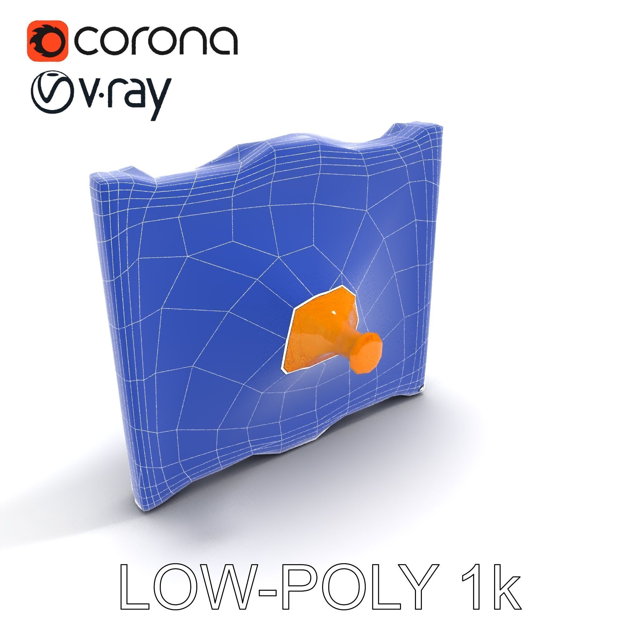 Ornate Gold Frame with Landscape Painting Model Pack Low-poly 3D model_25