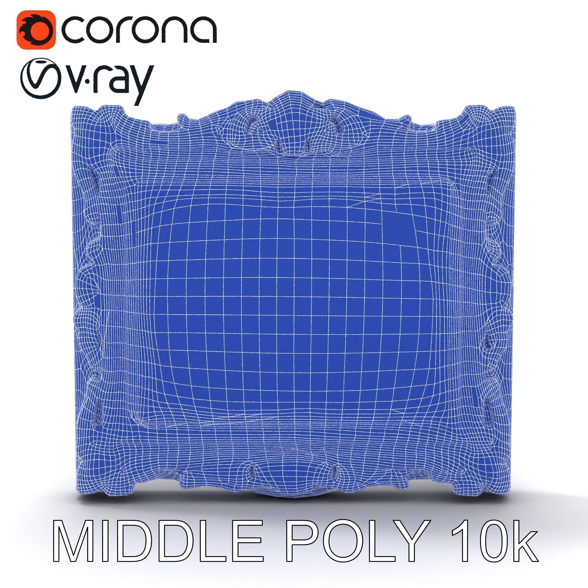 Ornate Gold Frame with Landscape Painting Model Pack Low-poly 3D model_24