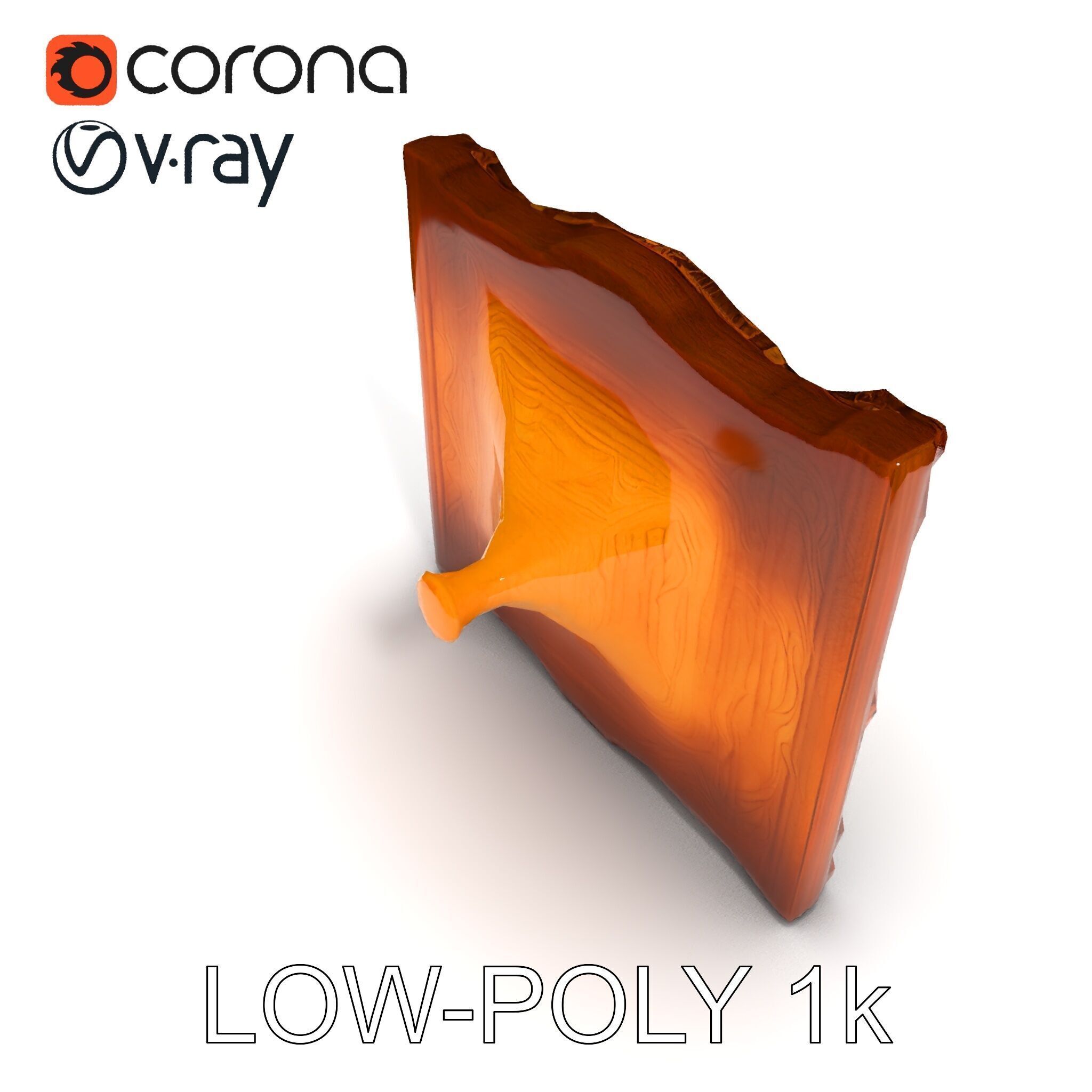 Ornate Gold Frame with Landscape Painting Model Pack Low-poly 3D model_14