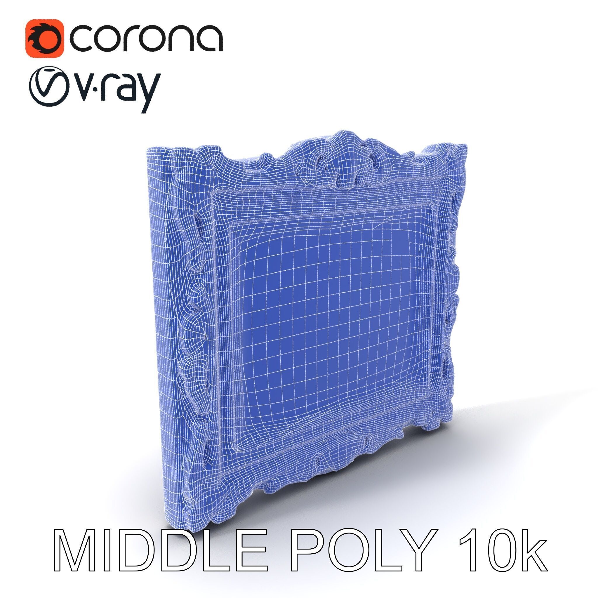 Ornate Gold Frame with Landscape Painting Model Pack Low-poly 3D model_8