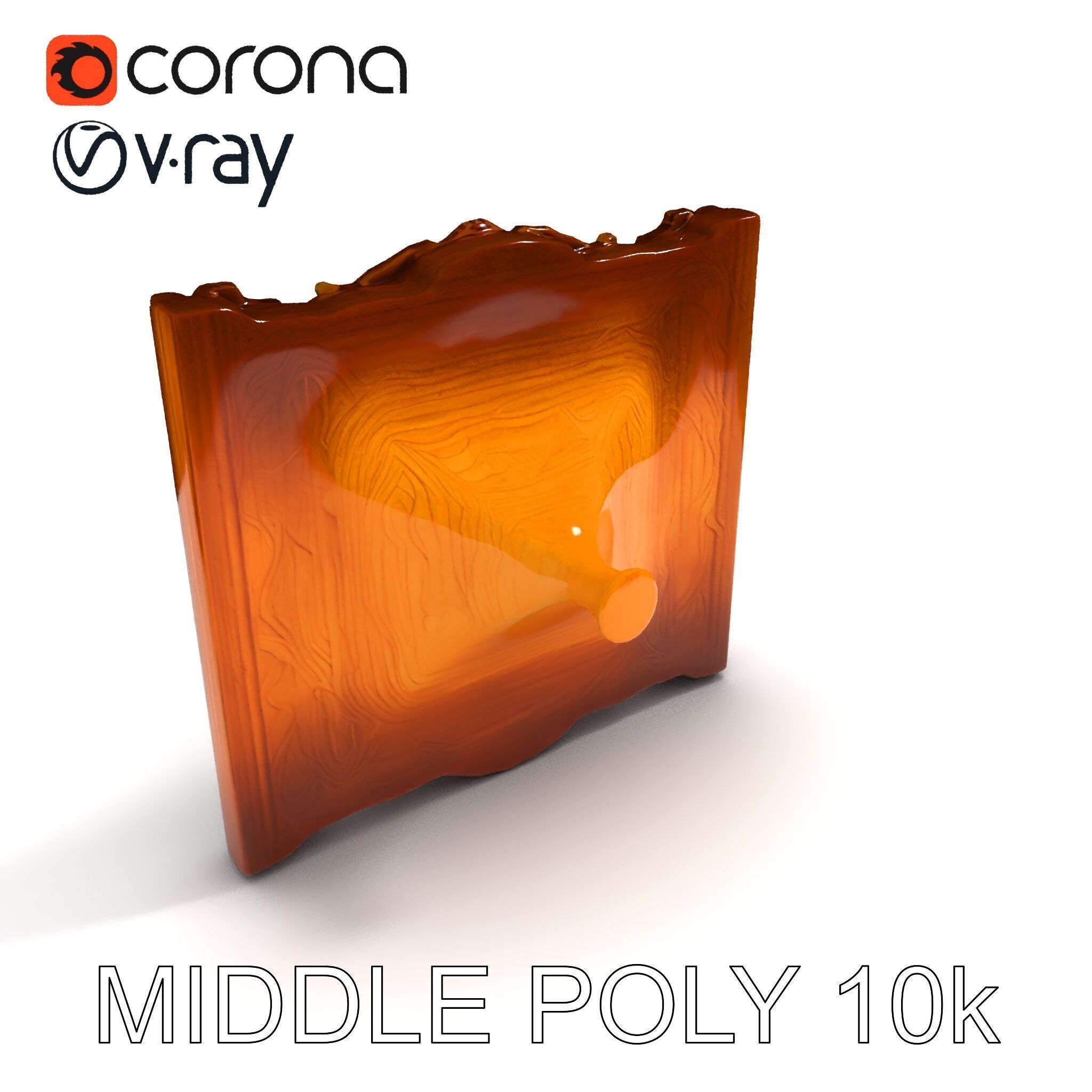 Ornate Gold Frame with Landscape Painting Model Pack Low-poly 3D model_27