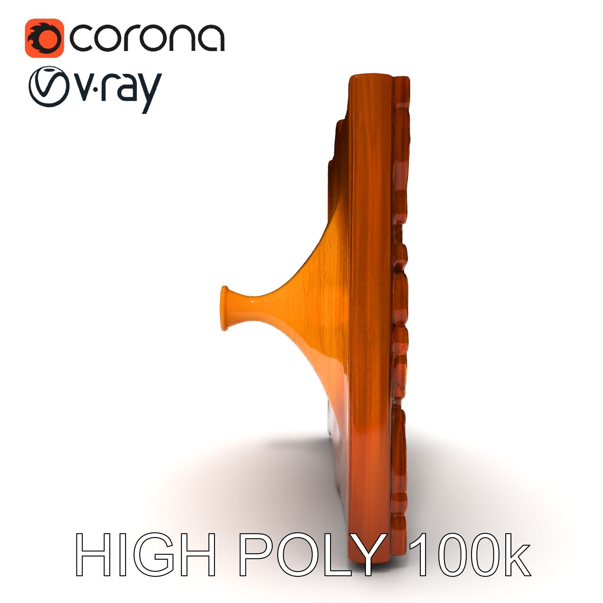 Ornate Gold Frame with Landscape Painting Model Pack Low-poly 3D model_23