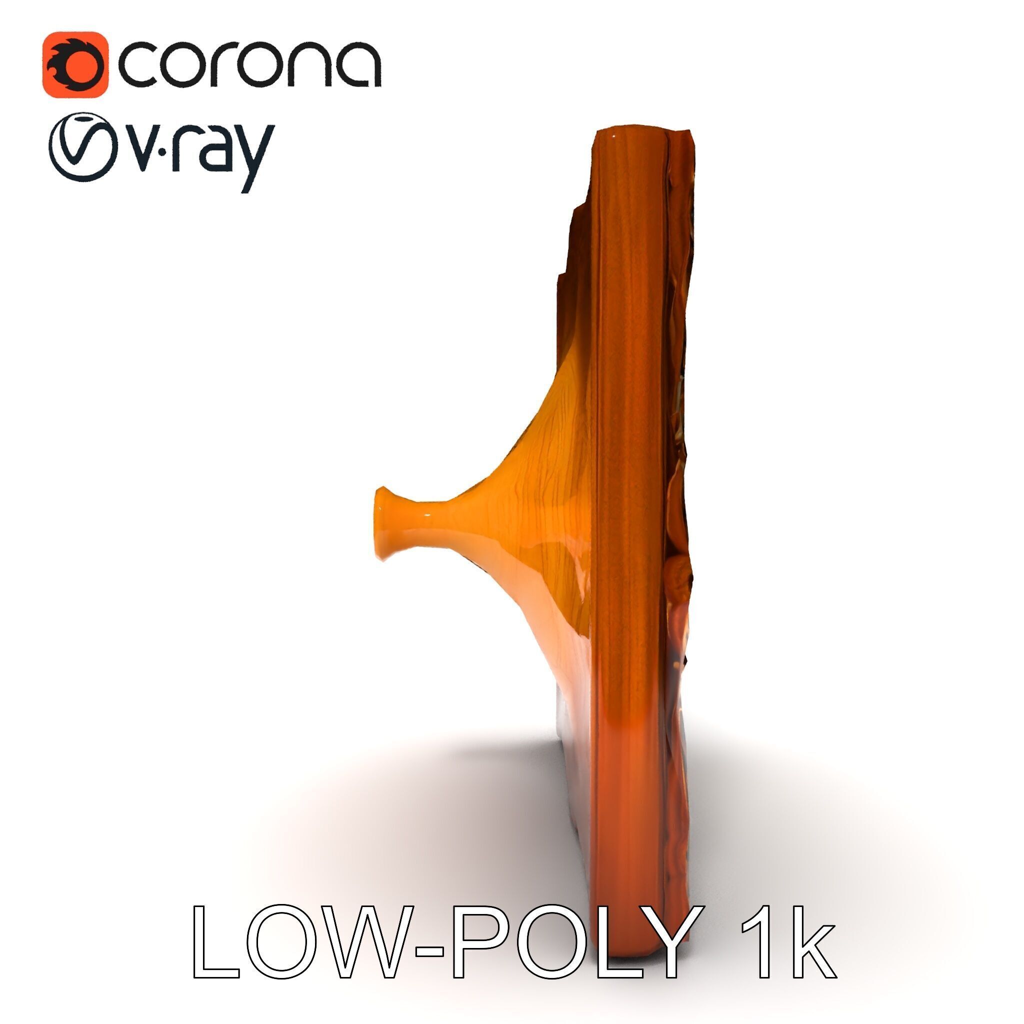 Ornate Gold Frame with Landscape Painting Model Pack Low-poly 3D model_33