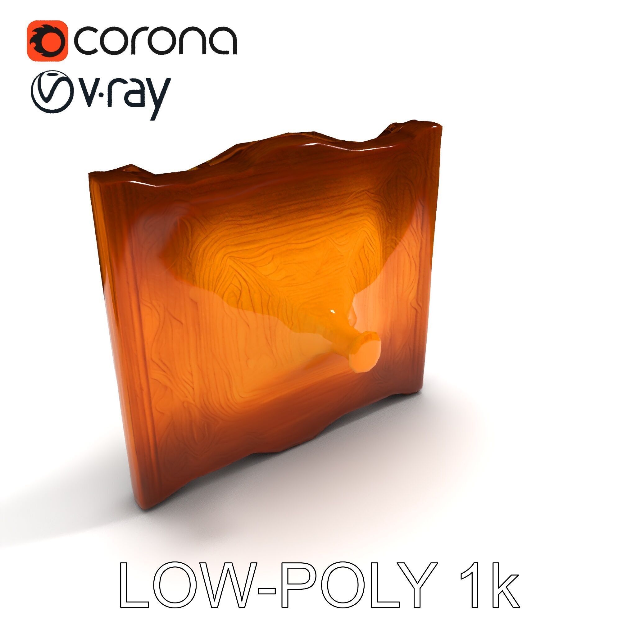 Ornate Gold Frame with Landscape Painting Model Pack Low-poly 3D model_9