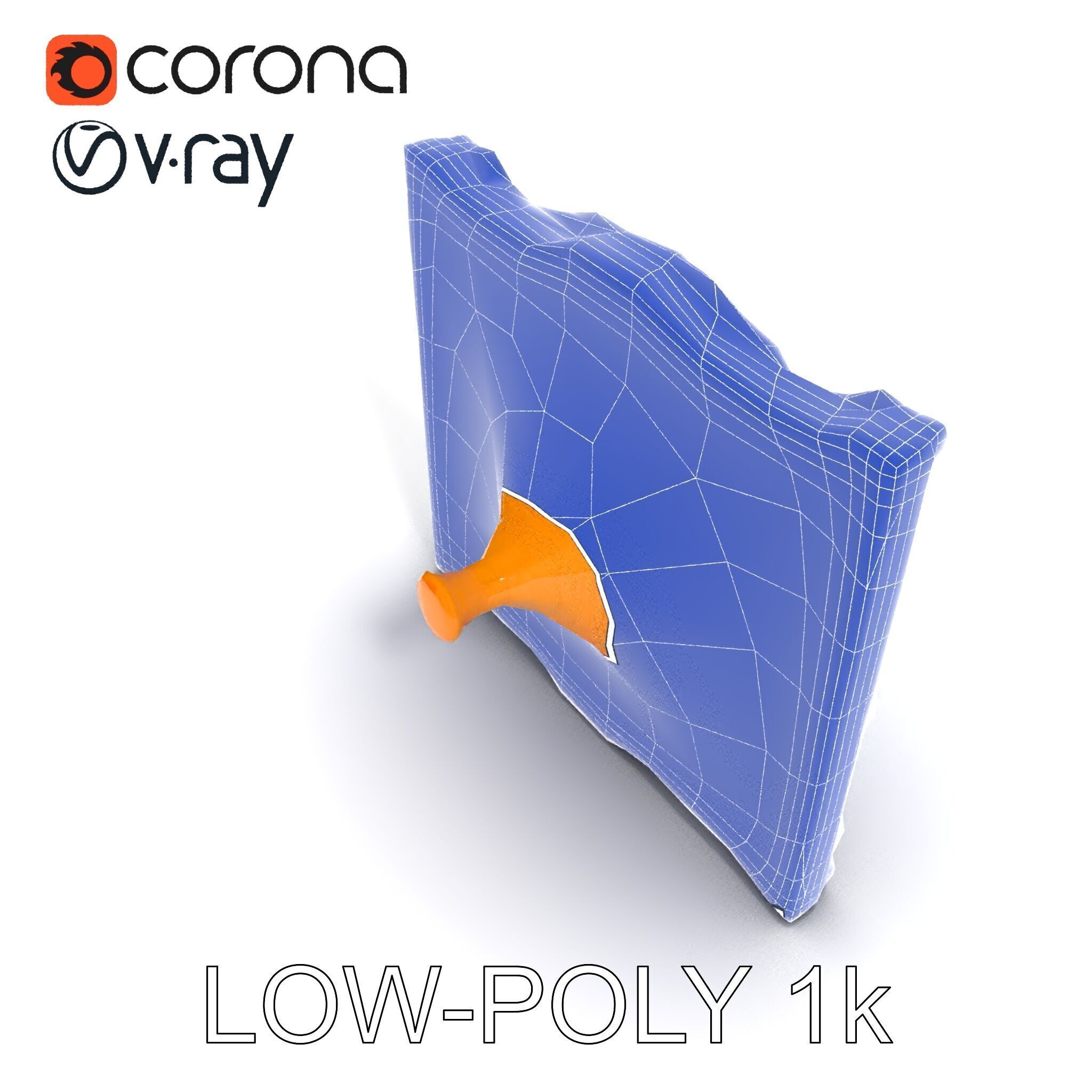 Ornate Gold Frame with Landscape Painting Model Pack Low-poly 3D model_17