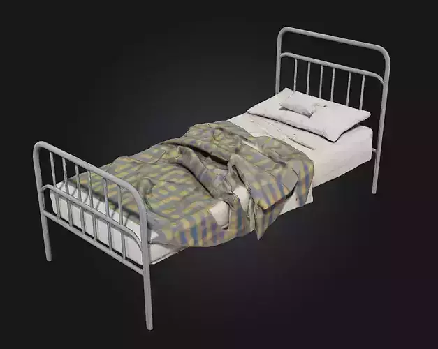 Cozy Checkered Bed  Warm Simplicity for Rustic Interiors