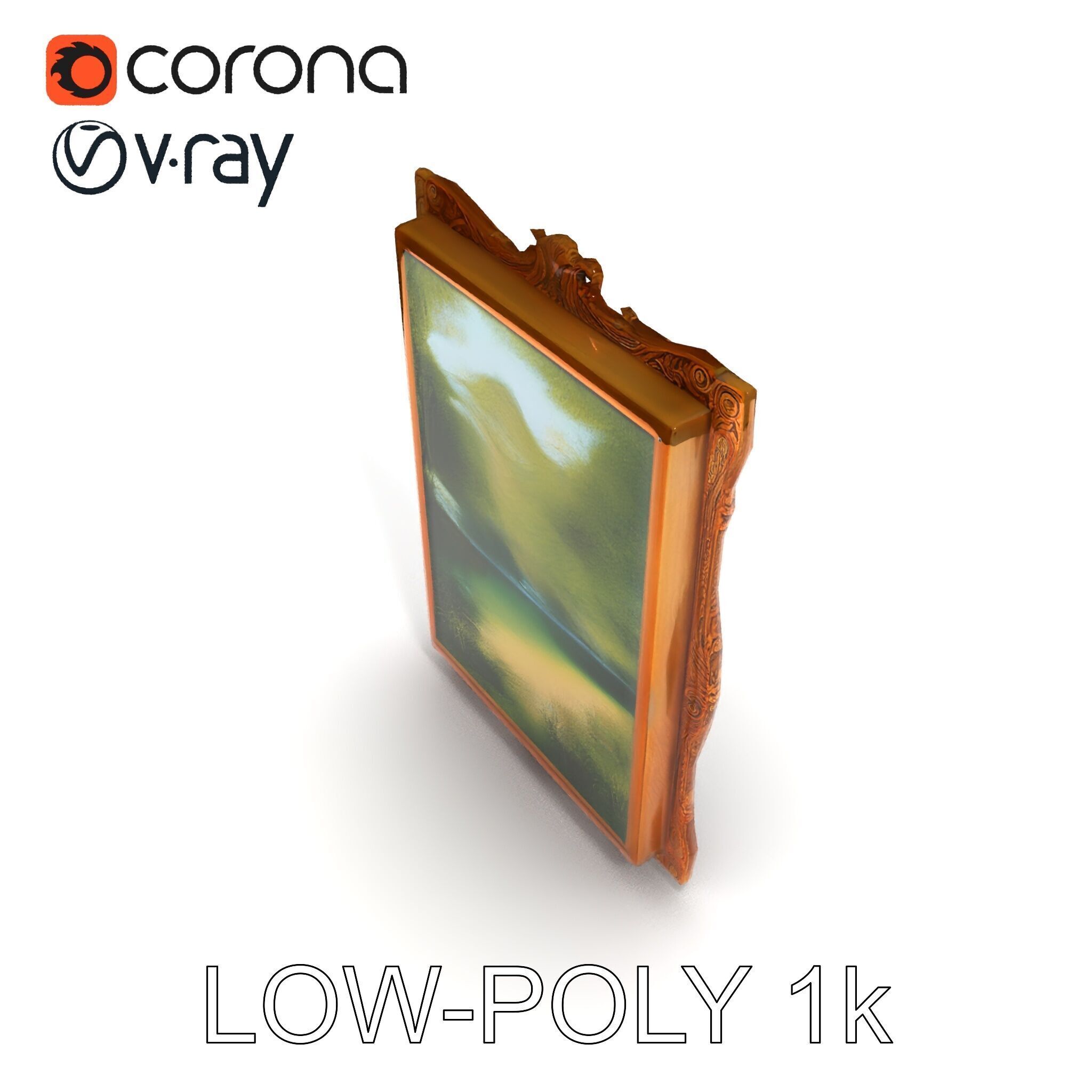 Ornate Classical Picture Frame Model Pack Low-poly 3D model_23