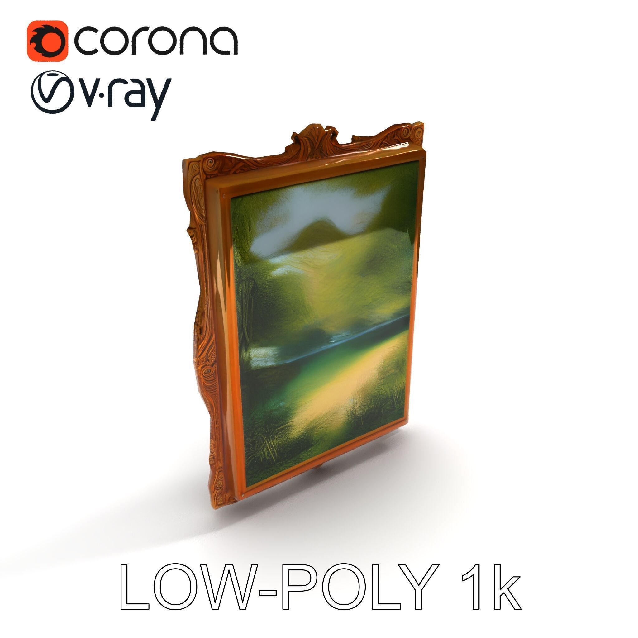 Ornate Classical Picture Frame Model Pack Low-poly 3D model_28